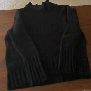 Black velour mock neck sweater